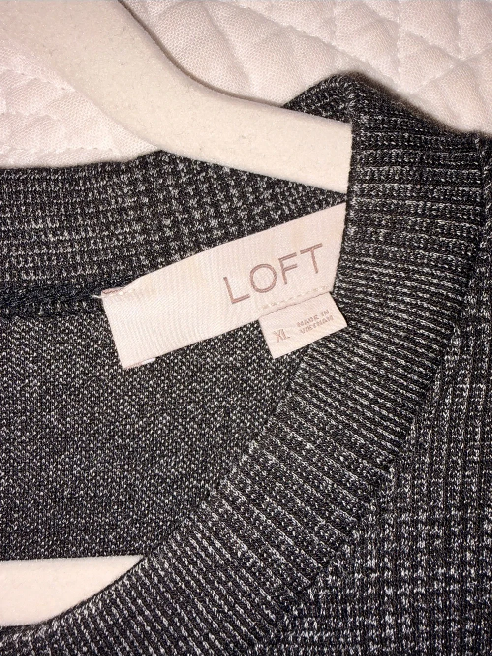 LOFT Charcoal Gray Long Sleeve Knit Dress